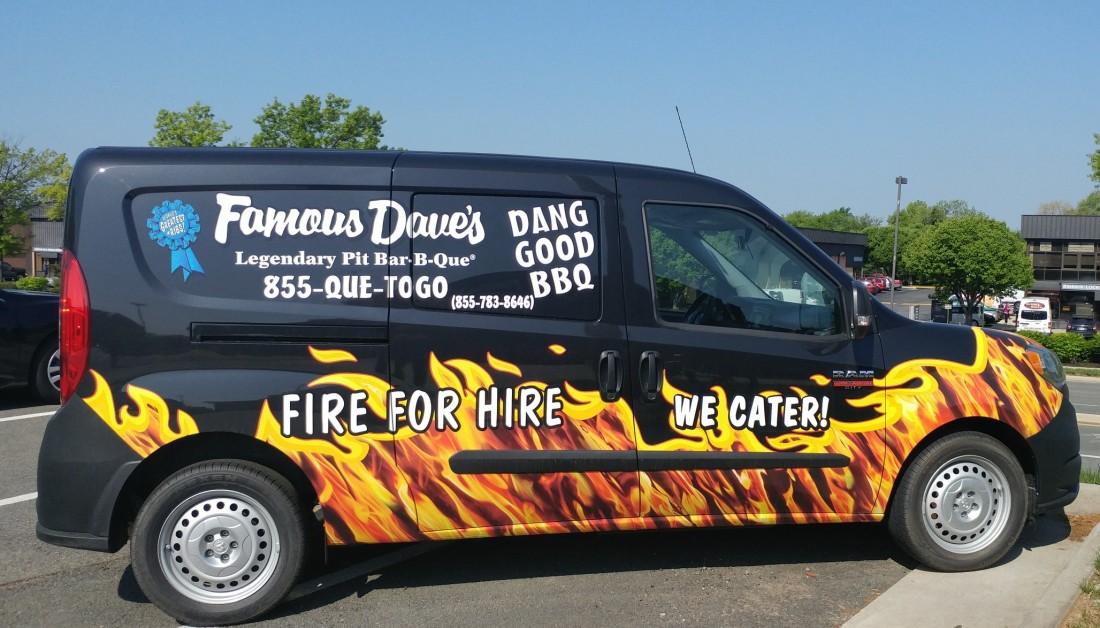 Famous Dave's BBQ branded Catering Van