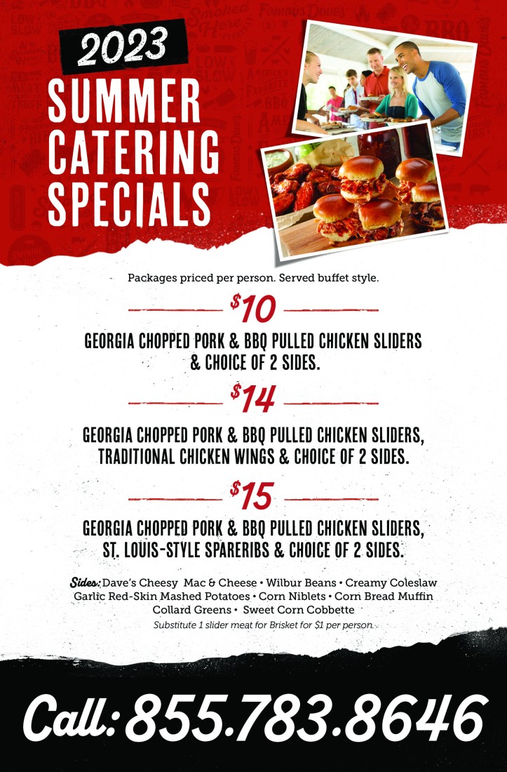 Summer Catering Specials Famous Dave