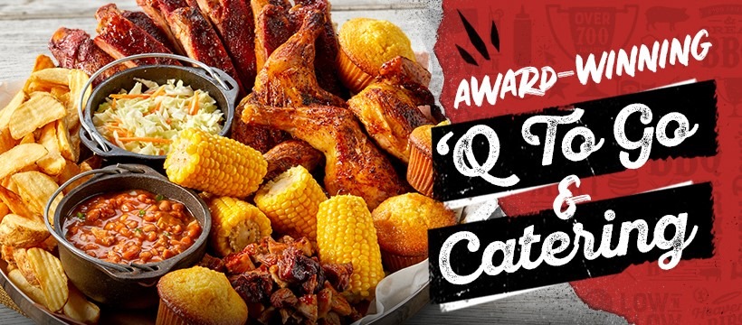 Famous Dave's BBQ Platter- Award-Winning 'Q To Go & Catering Banner